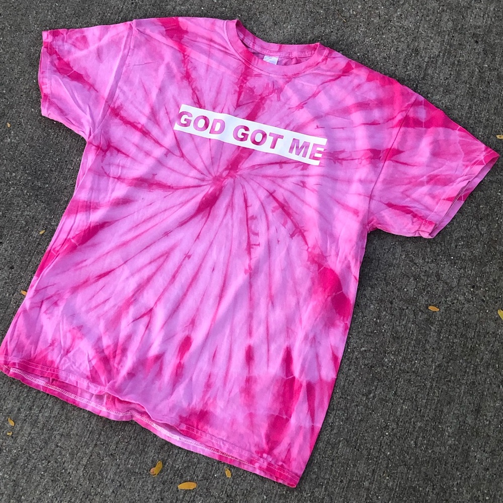 Breast Cancer Awareness Pink Spider Tie Dye Tee